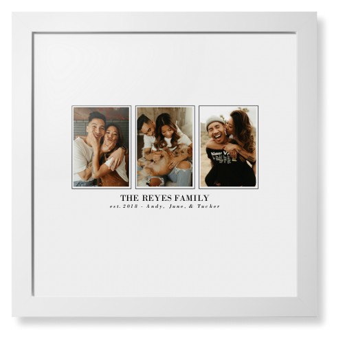 Classic Trio Framed Print, White, Contemporary, White, White, Single piece, 16x16, White