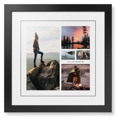 Hero Collage Framed Print, Black, Contemporary, Black, White, Single piece, 16x16, Multicolor