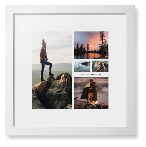 Hero Collage Framed Print, White, Contemporary, White, White, Single piece, 16x16, Multicolor