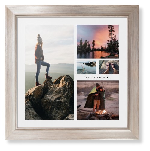 Hero Collage Framed Print, Metallic, Modern, None, None, Single piece, 16x16, Multicolor