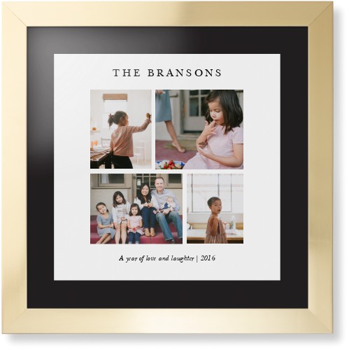 Gallery Montage of Memories Framed Print, Matte Gold, Contemporary, None, Black, Single piece, 16x16, White