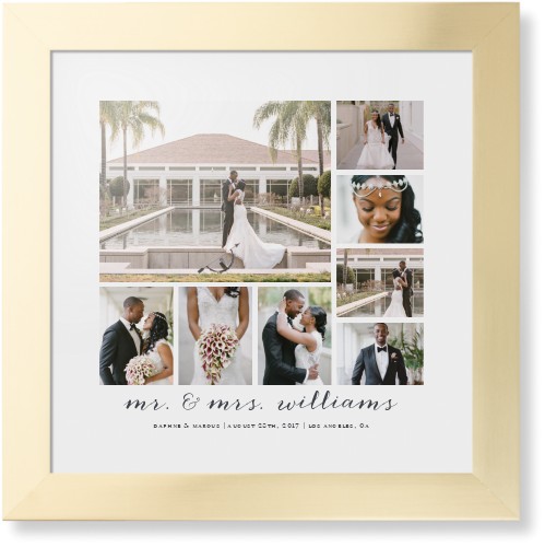 Clean Gallery Collage of Eight Framed Print, Matte Gold, Contemporary, None, None, Single piece, 16x16, Multicolor, multi