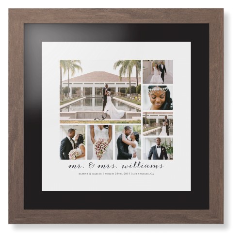 Clean Gallery Collage of Eight Framed Print, Walnut, Contemporary, None, Black, Single piece, 16x16, Multicolor, multi