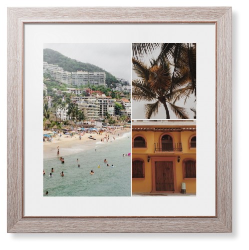 Gallery of Three Framed Print, Rustic, Modern, White, White, Single piece, 16x16, Multicolor