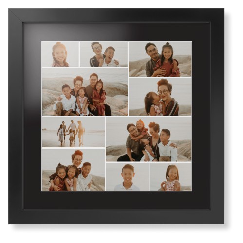 Gallery of Ten Framed Print, Black, Contemporary, White, Black, Single piece, 16x16, Multicolor