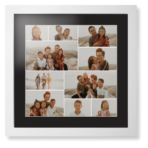 Gallery of Ten Framed Print, White, Contemporary, White, Black, Single piece, 16x16, Multicolor, multi