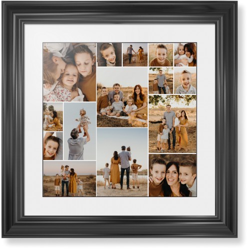 Gallery of Fifteen Framed Print, Black, Classic, Black, White, Single piece, 16x16, Multicolor, multi