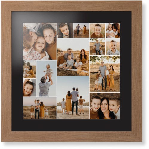 Gallery of Fifteen Framed Print, Natural, Contemporary, None, Black, Single piece, 16x16, Multicolor, multi