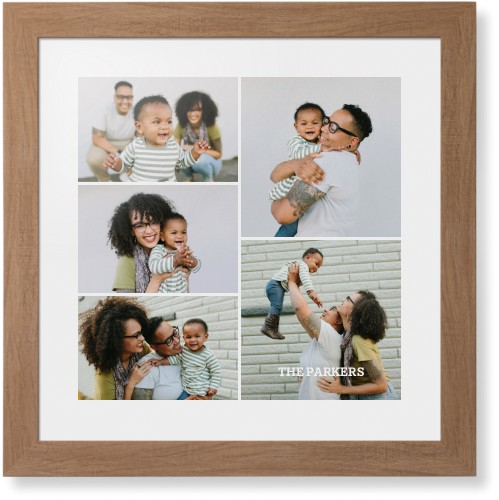 Gallery of Five Portrait Framed Print, Natural, Contemporary, White, White, Single piece, 16x16, Multicolor, multi