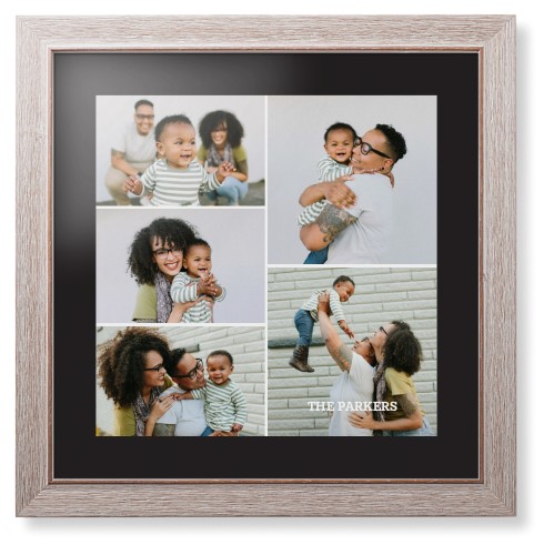 Gallery of Five Portrait Framed Print, Rustic, Modern, None, Black, Single piece, 16x16, Multicolor