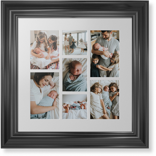 Mixed Seven Up Landscape Deluxe Mat Framed Print, Black, Classic, White, Single piece, 16x16, White, white