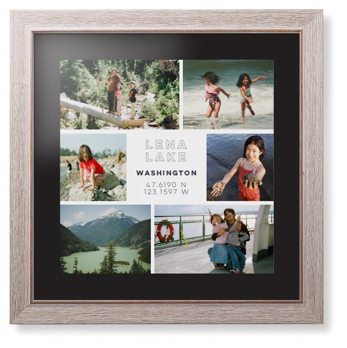 Modern Adventure Gallery Of Six Framed Print, Rustic, Modern, None, Black, Single piece, 16x16, Multicolor