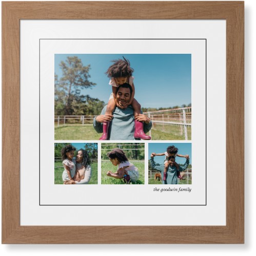 Modern Hero Gallery Of Four Portrait Framed Print, Natural, Contemporary, Black, White, Single piece, 16x16, Multicolor