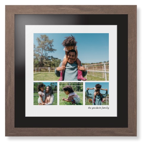 Modern Hero Gallery Of Four Portrait Framed Print, Walnut, Contemporary, White, Black, Single piece, 16x16, Multicolor, multi