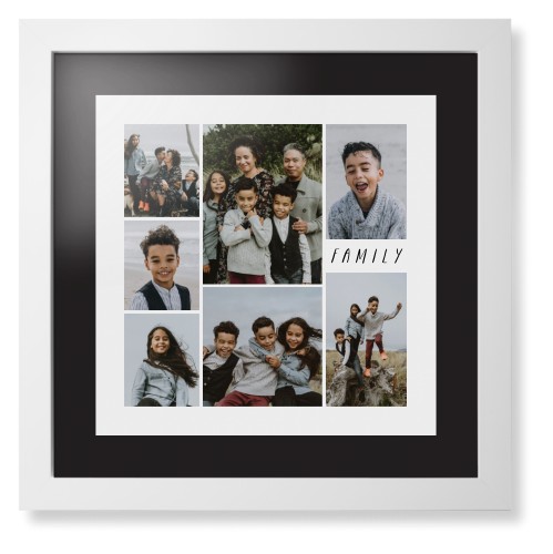 Rustic Picture Gallery Collage Of Seven Framed Print, White, Contemporary, None, Black, Single piece, 16x16, Multicolor, multi