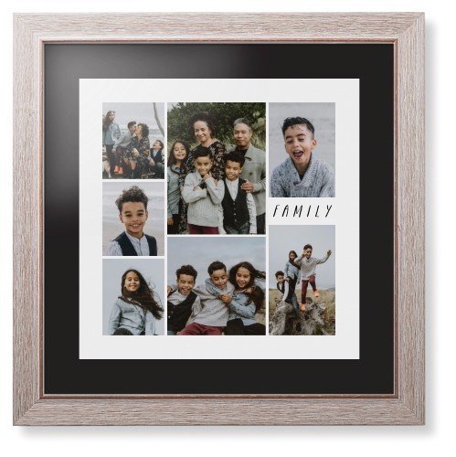 Rustic Picture Gallery Collage Of Seven Framed Print, Rustic, Modern, Black, Black, Single piece, 16x16, Multicolor, multi