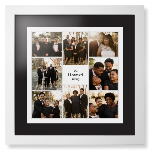 Modern Family Collage Framed Print, White, Contemporary, None, Black, Single piece, 16x16, White, white