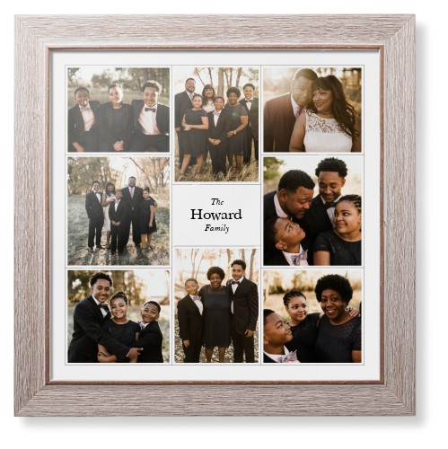 Modern Family Collage Framed Print, Rustic, Modern, None, None, Single piece, 16x16, White, white
