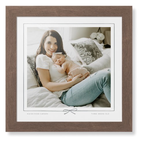Whimsical Border of One Framed Print, Walnut, Contemporary, None, None, Single piece, 16x16, Gray