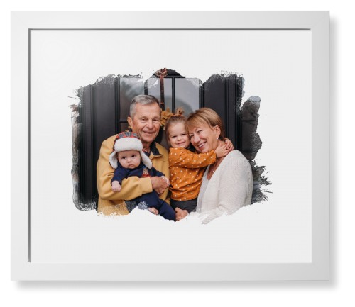 Brushed Moments Landscape Framed Print, White, Contemporary, White, White, Single piece, 16x20, White, white