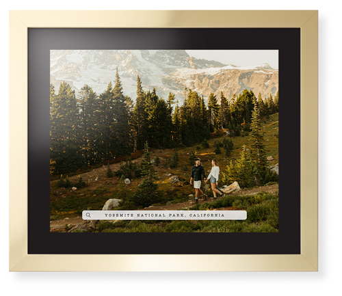 Travel Banner Framed Print, Matte Gold, Contemporary, None, Black, Single piece, 16x20, White