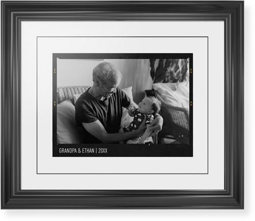 Film Frame Framed Print, Black, Classic, Black, White, Single piece, 16x20, White, white