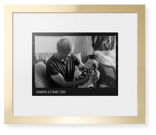 Film Frame Framed Print, Matte Gold, Contemporary, White, White, Single piece, 16x20, White