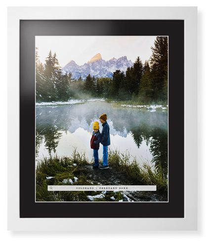 Travel Banner Portrait Framed Print, White, Contemporary, White, Black, Single piece, 16x20, Black, black