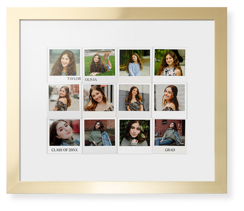 Photo Memories Framed Print, Matte Gold, Contemporary, None, White, Single piece, 16x20, White