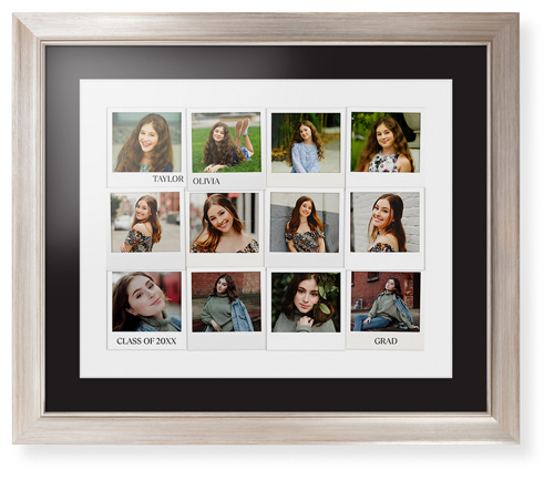 Photo Memories Framed Print, Metallic, Modern, White, Black, Single piece, 16x20, White, white