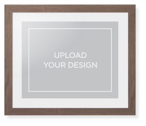 Upload Your Own Design Framed Print, Walnut, Contemporary, White, White, Single piece, 16x20, Multicolor