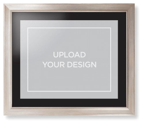 Upload Your Own Design Framed Print, Metallic, Modern, White, Black, Single piece, 16x20, Multicolor