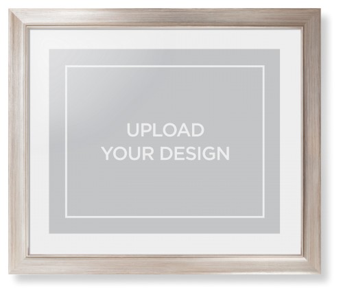 Upload Your Own Design Framed Print, Metallic, Modern, White, White, Single piece, 16x20, Multicolor