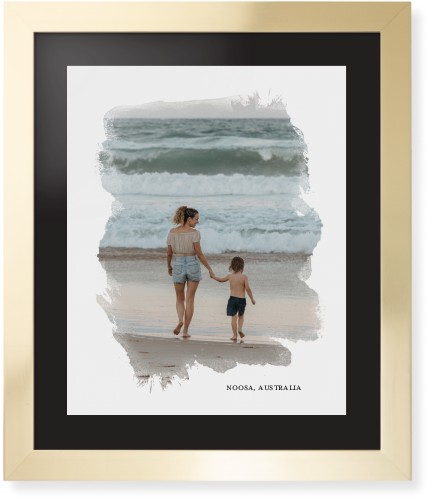 Brushed Moments Framed Print, Matte Gold, Contemporary, Black, Black, Single piece, 16x20, White