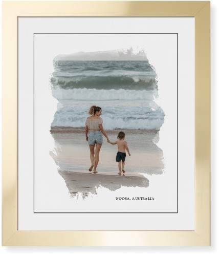 Brushed Moments Framed Print, Matte Gold, Contemporary, Black, White, Single piece, 16x20, White, white