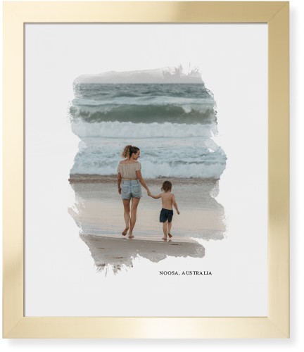 Brushed Moments Framed Print, Matte Gold, Contemporary, White, White, Single piece, 16x20, White