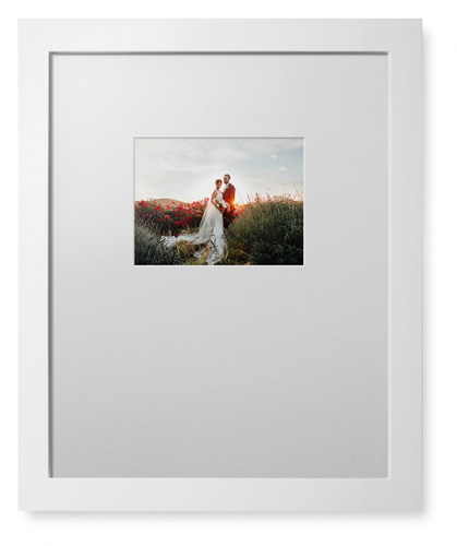 Offset Rectangle Landscape Deluxe Mat Framed Print, White, Contemporary, White, Single piece, 16x20, Multicolor, multi