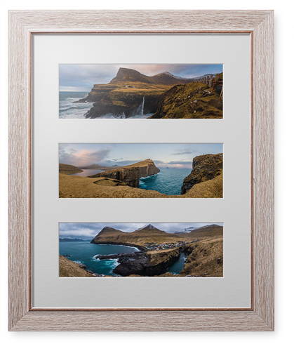 Panoramic Three Up Deluxe Mat Framed Print, Rustic, Modern, White, Single piece, 16x20, Multicolor