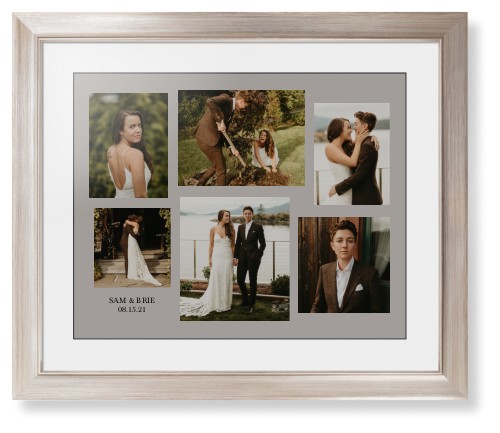 Gallery Collage of Six Framed Print, Metallic, Modern, Black, White, Single piece, 16x20, Multicolor, multi