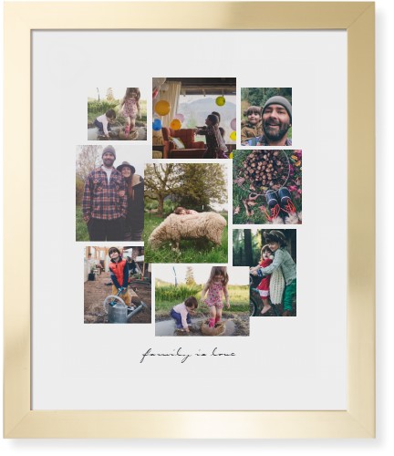 Gallery Collage of Nine Framed Print, Matte Gold, Contemporary, White, White, Single piece, 16x20, White, white