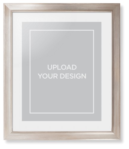 Upload Your Own Design Portrait Framed Print, Metallic, Modern, None, White, Single piece, 16x20, Multicolor