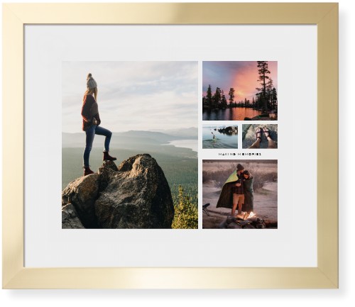 Hero Collage Framed Print, Matte Gold, Contemporary, None, White, Single piece, 16x20, Multicolor, multi