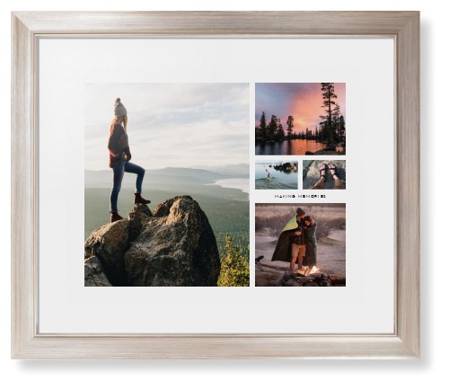 Hero Collage Framed Print, Metallic, Modern, None, White, Single piece, 16x20, Multicolor