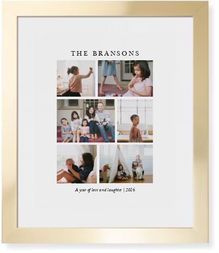 Gallery Montage of Memories Framed Print, Matte Gold, Contemporary, White, White, Single piece, 16x20, White, white