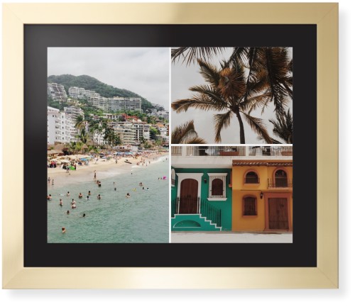 Gallery of Three Framed Print, Matte Gold, Contemporary, None, Black, Single piece, 16x20, Multicolor, multi