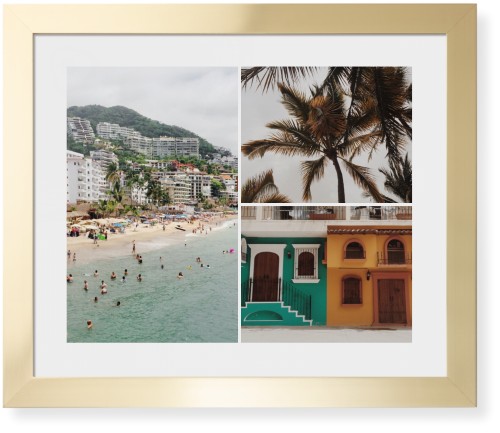 Gallery of Three Framed Print, Matte Gold, Contemporary, None, White, Single piece, 16x20, Multicolor, multi