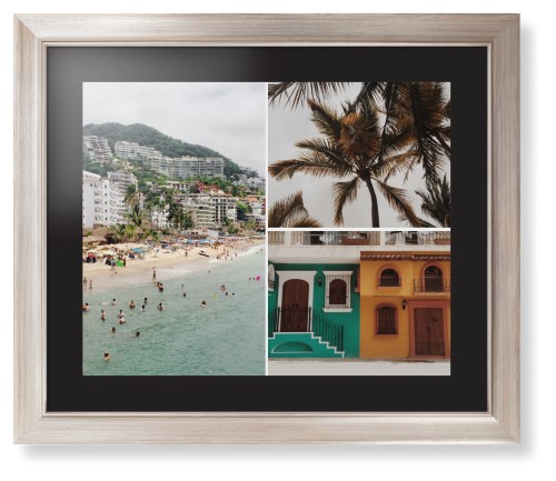 Gallery of Three Framed Print, Metallic, Modern, Black, Black, Single piece, 16x20, Multicolor