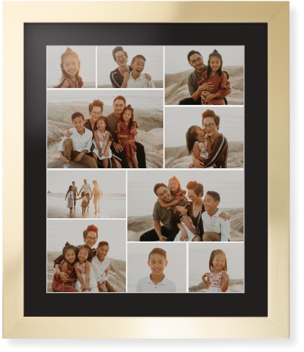 Gallery of Ten Framed Print, Matte Gold, Contemporary, White, Black, Single piece, 16x20, Multicolor, multi