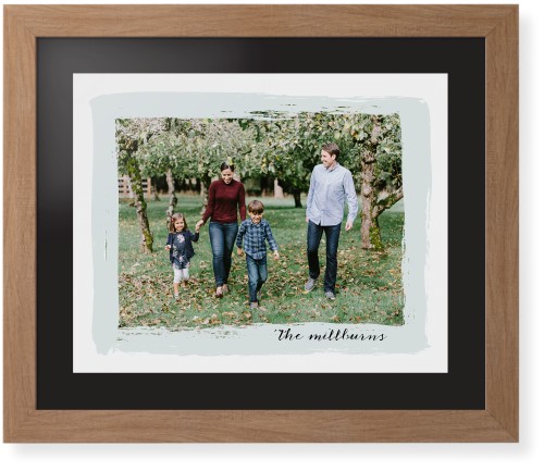 Brush Stroke Border Framed Print, Natural, Contemporary, Black, Black, Single piece, 16x20, Gray, air