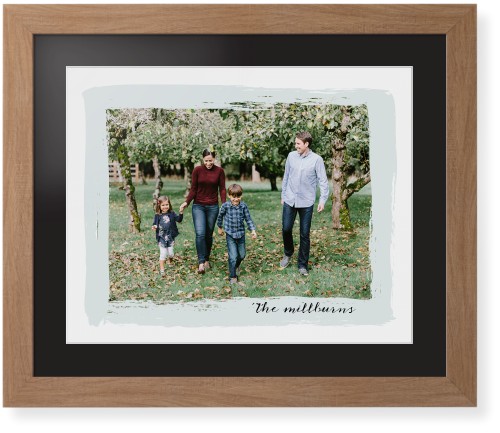 Brush Stroke Border Framed Print, Natural, Contemporary, White, Black, Single piece, 16x20, Gray